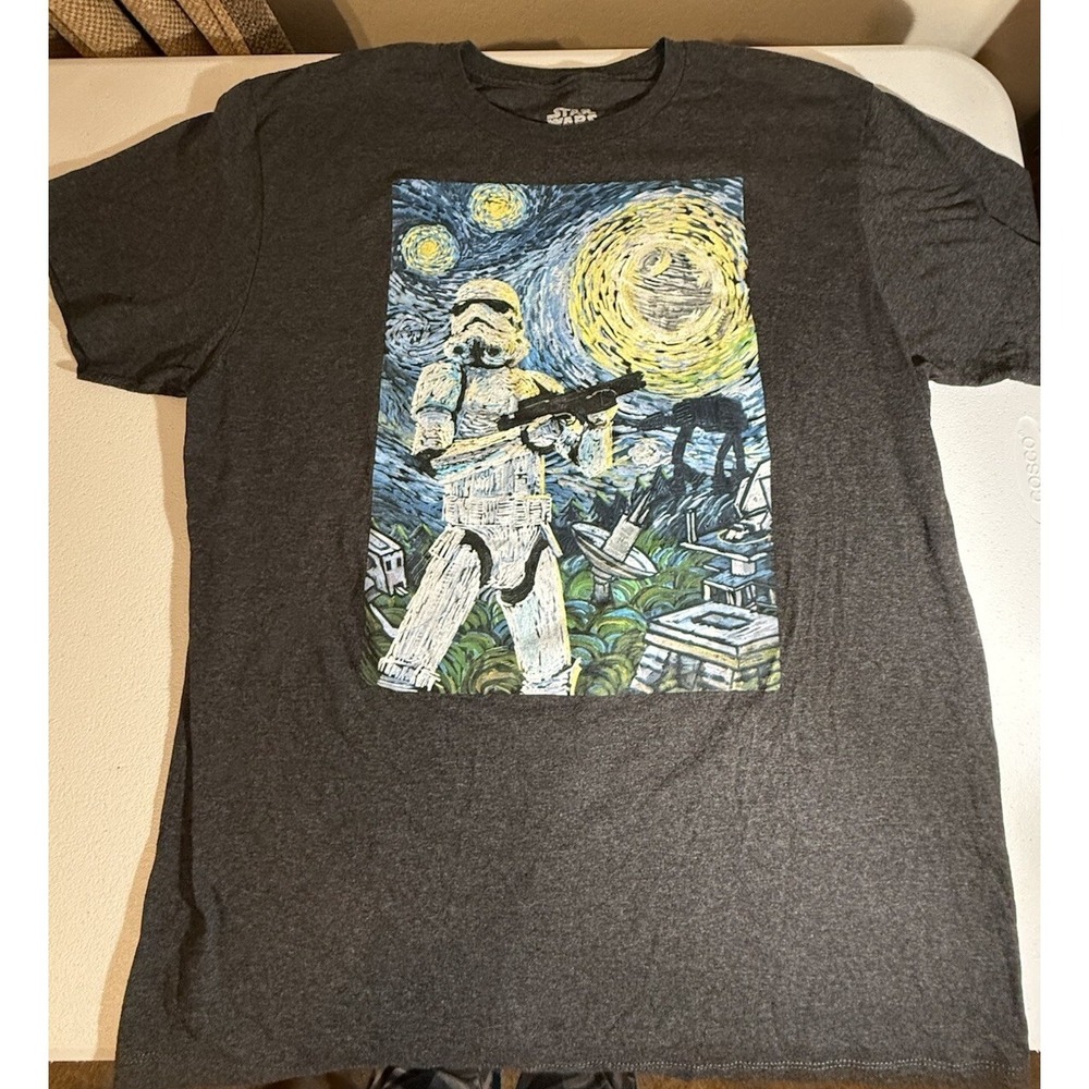 Fifth Sun Star Wars Storm Trooper Starry Night Black Heather T Shirt Men Size XL